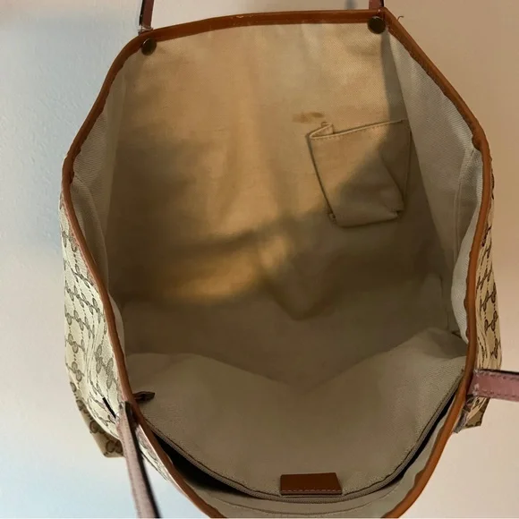 Gucci Jolie Sherry Beige Tan Stripe Tote - Picture 3 of 15